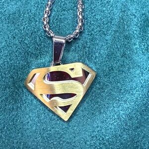 24in titanium Superman Necklace